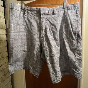 Banana Republic Aiden Club Shorts Men's 34 Gray Checker